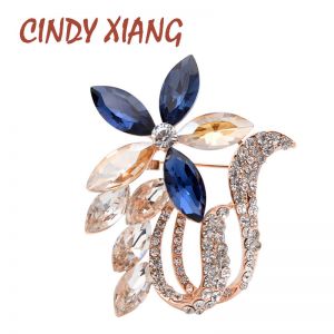 מצאתי המלצות וקופנים מרחבי הרשת תכשיטים -jewelry CINDY XIANG New Crystal Flower Brooches For Women Elegant Shining Sparking Rhinestone Brooch Fashion Jewelry Autumn Style 2019