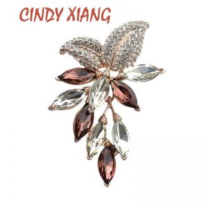 CINDY XIANG Big Crystal Flower Large Brooch Grape Pins and Brooches Wedding Jewelry Bijouterie Corsage Dress Coat Accessories