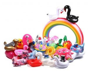 מצאתי המלצות וקופנים מרחבי הרשת מוצרים חמים ! Mini Drink Floating Swim Ring Beach Water Pool Party Toys Drink Cup Holders Infl